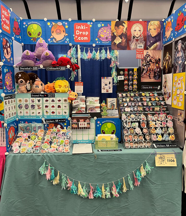 6ft artist alley table. (Fanime 2026)