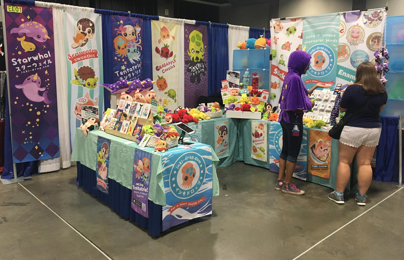 Walk-in corner booth display (Otakon Artist Alley, 2017)