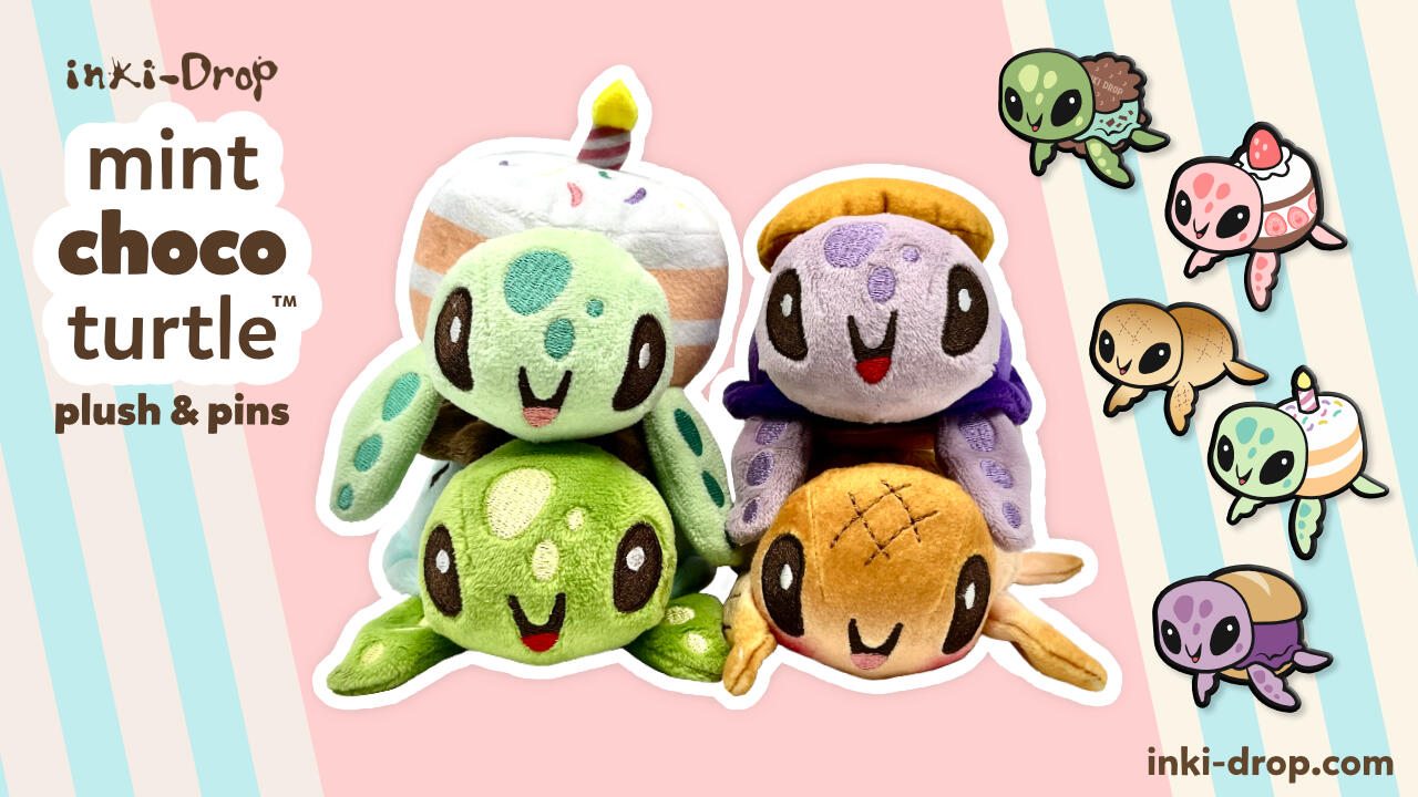 Mint Chocoturtle plush & pin project, 2026